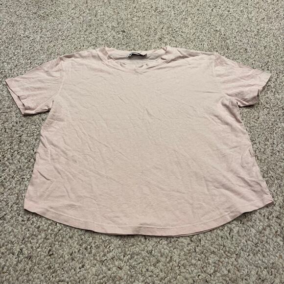American Giant Tops - American Giant Women's Short Sleeve Tee Sz M Hemp Cotton Pale Pink Casual